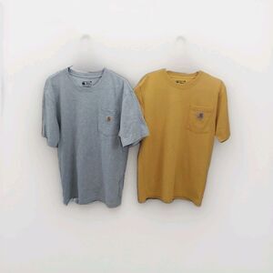 Carhartt Relaxed Fit T-Shirts Men’s Size Small - Gray & Yellow - Set Of 2